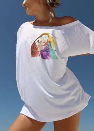 Remera blanca abrazo (M)